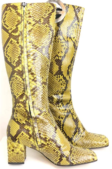 gucci snake skin shoes gold|gucci snakeskin boots.